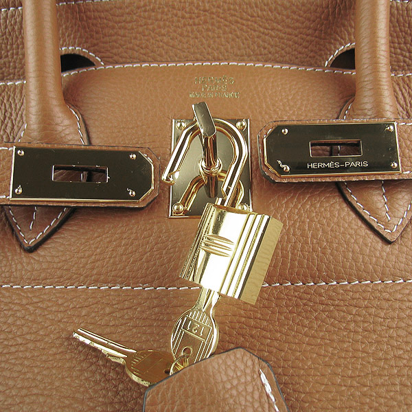 Cheap Hermes Birkin 42cm Replica Togo Leather Bag Light Coffee 62642